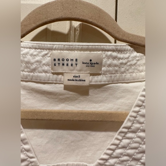 Kate Spade Broome Street White Square Neck Peplum Short Sleeve Top Romantic,S - Picture 5 of 6